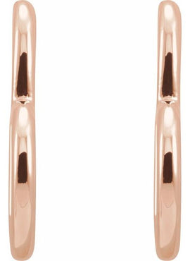 14K White Gold Heart 15.9 mm Hoop Earrings