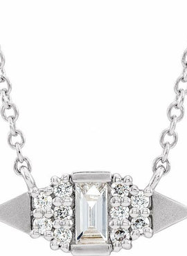 14K White Gold 1/6 CTW Natural Diamond Geometric 16