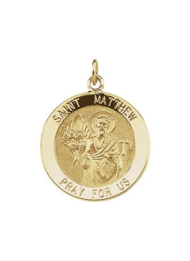 Sterling Silver 22 mm Round St. Matthew Medal 24