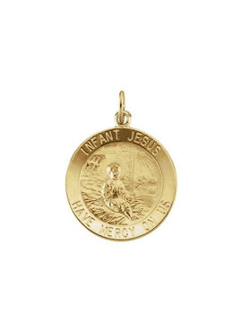 Sterling Silver 18 mm Infant Jesus Medal with 18