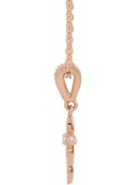14K White Gold .03 CTW Natural Diamond Petite Vintage-Inspired Cross Pendant