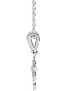 14K White Gold .03 CTW Natural Diamond Petite Vintage-Inspired Cross Pendant