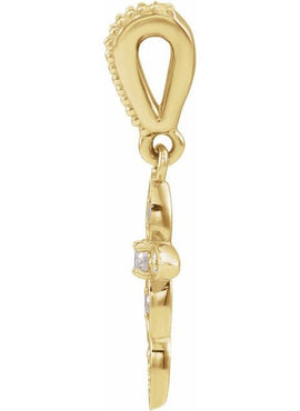 14K White Gold .03 CTW Natural Diamond Petite Vintage-Inspired Cross Pendant