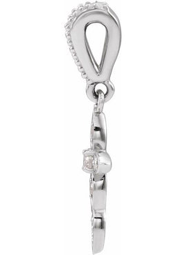14K White Gold .03 CTW Natural Diamond Petite Vintage-Inspired Cross Pendant