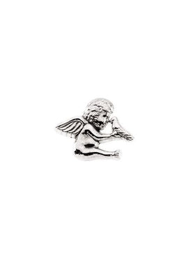 14K Yellow Gold Cherub Angel & Dove Lapel Pin