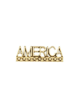 14K Yellow Gold America Lapel Pin