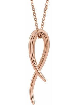 14K White Gold Freeform Pendant