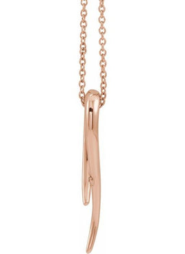 14K White Gold Freeform Pendant