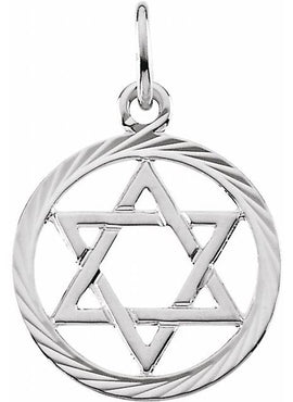 14K Yellow Gold 12 mm Star of David Pendant