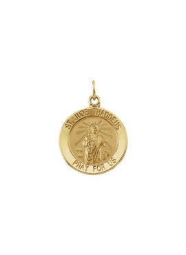 Sterling Silver 15 mm Round St. Jude Thaddeus Medal 18