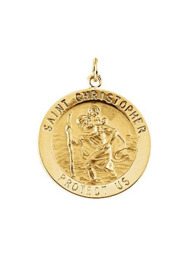 Sterling Silver 15 mm St. Christopher Medal 18” Necklace