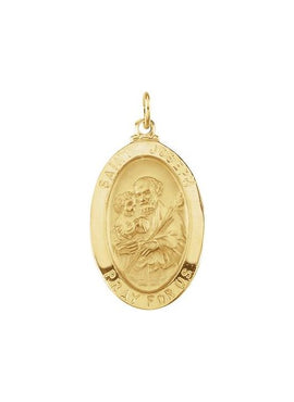 14K Yellow Gold 23.5x16 mm St. Joseph Medal