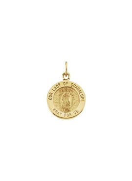 14K Yellow Gold Our Lady of Guadalupe Medal Pendant