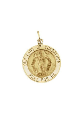 14K Yellow Gold Our Lady of Guadalupe Medal Pendant
