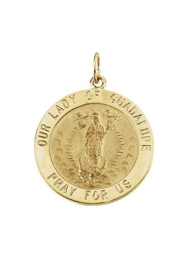 14K Yellow Gold Our Lady of Guadalupe Medal Pendant