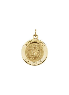 14K Yellow Gold St. Michael Medal Pendant