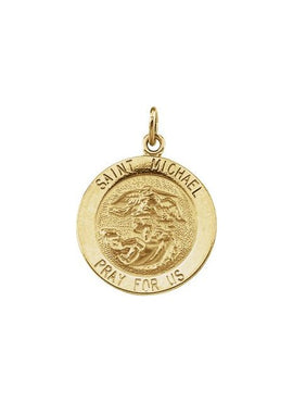 14K Yellow Gold St. Michael Medal Pendant