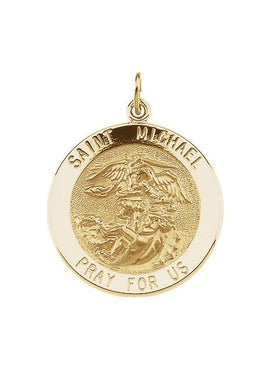 14K Yellow Gold St. Michael Medal Pendant