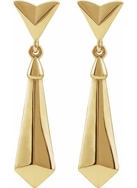14K White Gold Geometric Dangle Earrings
