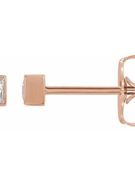 14K White Gold .05 CTW Natural Diamond Bezel-Set Earrings
