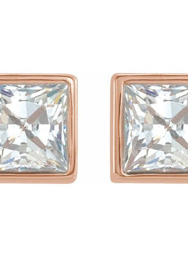 14K White Gold .05 CTW Natural Diamond Bezel-Set Earrings
