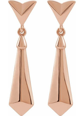 14K White Gold Geometric Dangle Earrings
