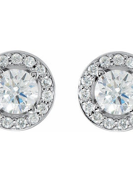 14K Rose Gold 3/8 CTW Natural Diamond Halo-Style Earrings