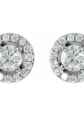 14K Rose Gold 3/8 CTW Natural Diamond Halo-Style Earrings