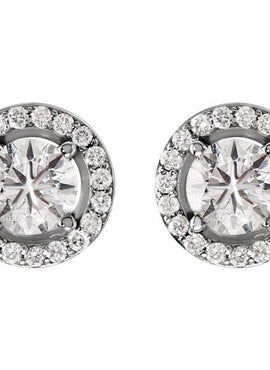 14K Rose Gold 3/8 CTW Natural Diamond Halo-Style Earrings