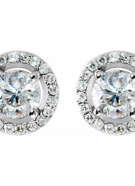 14K Rose Gold 3/8 CTW Natural Diamond Halo-Style Earrings
