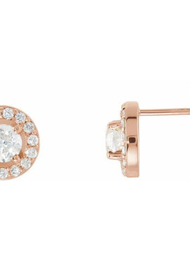 14K Rose Gold 3/8 CTW Natural Diamond Halo-Style Earrings
