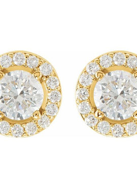 14K Rose Gold 3/8 CTW Natural Diamond Halo-Style Earrings
