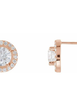 14K Rose Gold 3/8 CTW Natural Diamond Halo-Style Earrings