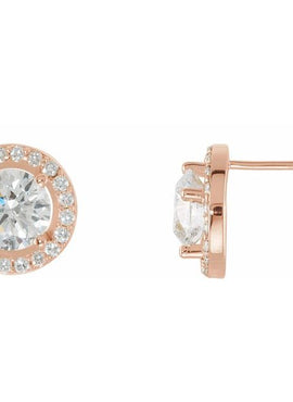 14K Rose Gold 3/8 CTW Natural Diamond Halo-Style Earrings