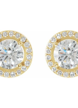 14K Rose Gold 3/8 CTW Natural Diamond Halo-Style Earrings