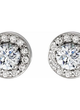 14K Rose Gold 3/8 CTW Natural Diamond Halo-Style Earrings