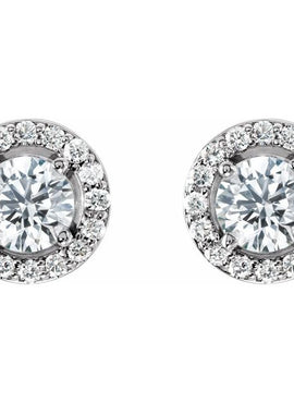 14K Rose Gold 3/8 CTW Natural Diamond Halo-Style Earrings