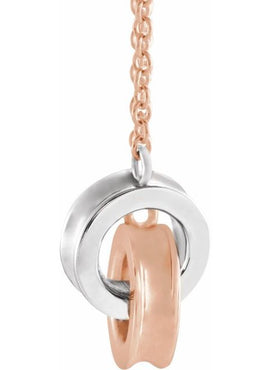 14K White Gold Interlocking Circle 16