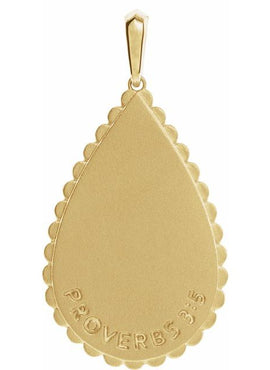 14K White Gold Trust in The Lord Pendant