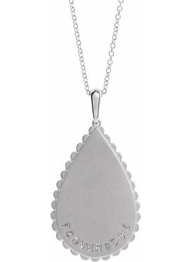 14K White Gold Trust in The Lord Pendant