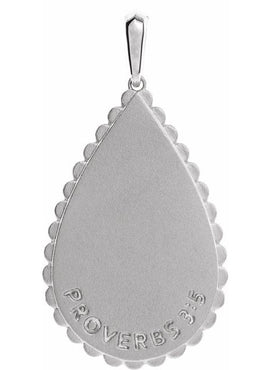 14K White Gold Trust in The Lord Pendant