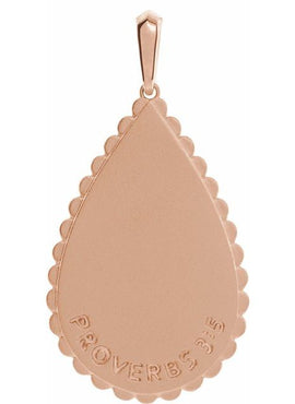 14K White Gold Trust in The Lord Pendant