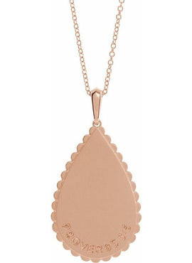 14K White Gold Trust in The Lord Pendant
