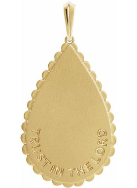 14K White Gold Trust in The Lord Pendant