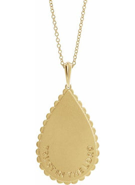 14K White Gold Trust in The Lord Pendant