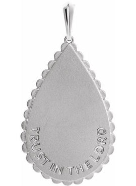 14K White Gold Trust in The Lord Pendant