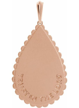 14K White Gold Trust in The Lord Pendant