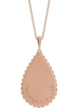 14K White Gold Trust in The Lord Pendant