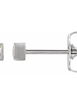 14K White Gold .05 CTW Natural Diamond Bezel-Set Earrings