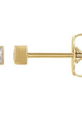 14K White Gold .05 CTW Natural Diamond Bezel-Set Earrings